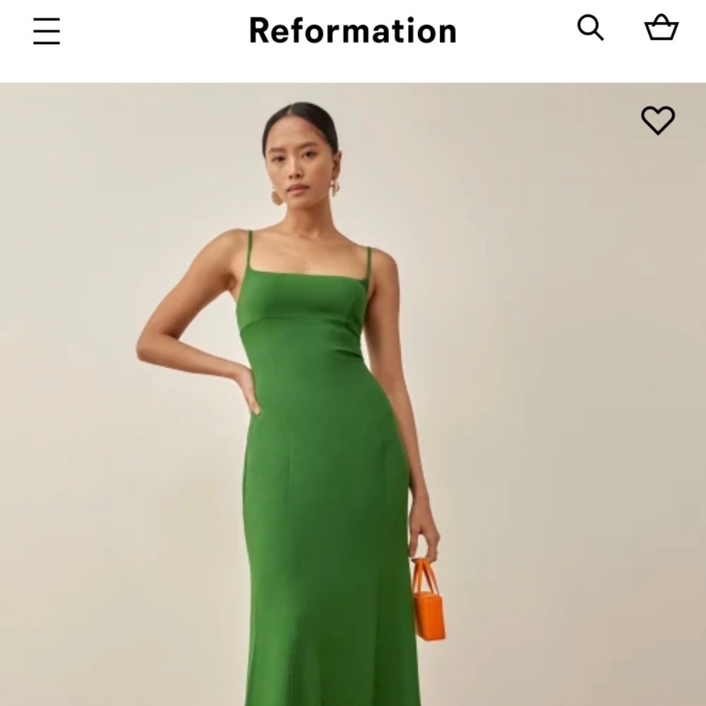 Reformation Kelly Green Liya Dress